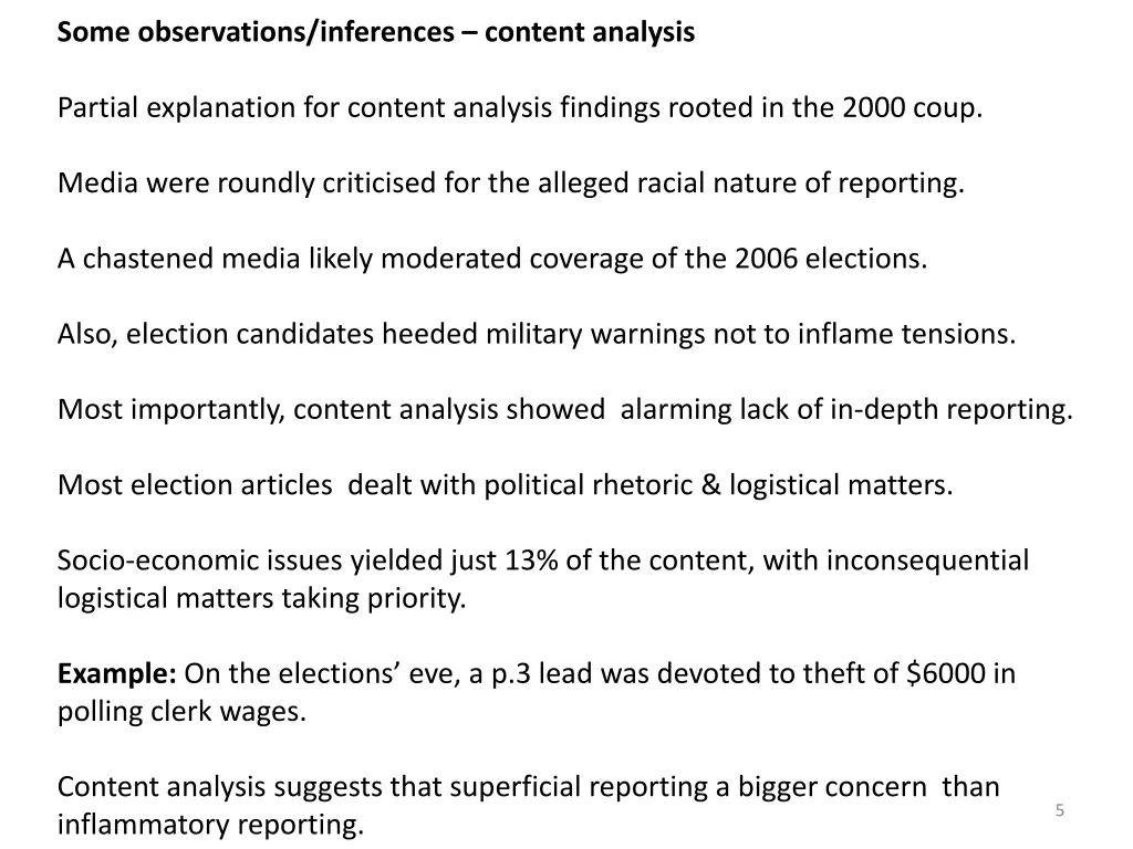 some observations inferences content analysis