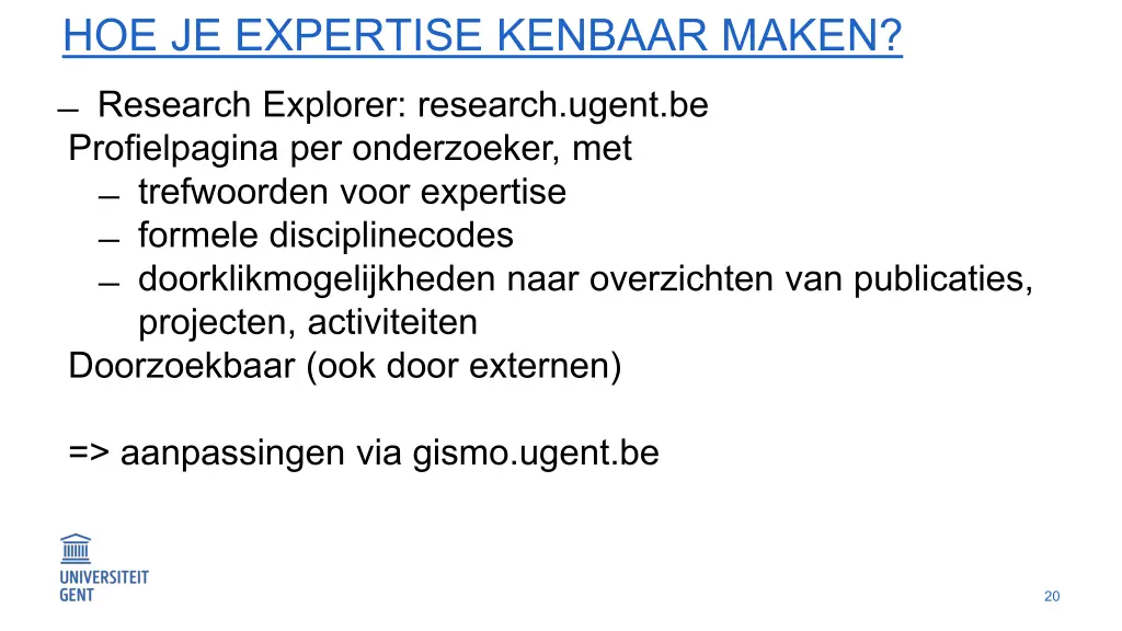 hoe je expertise kenbaar maken