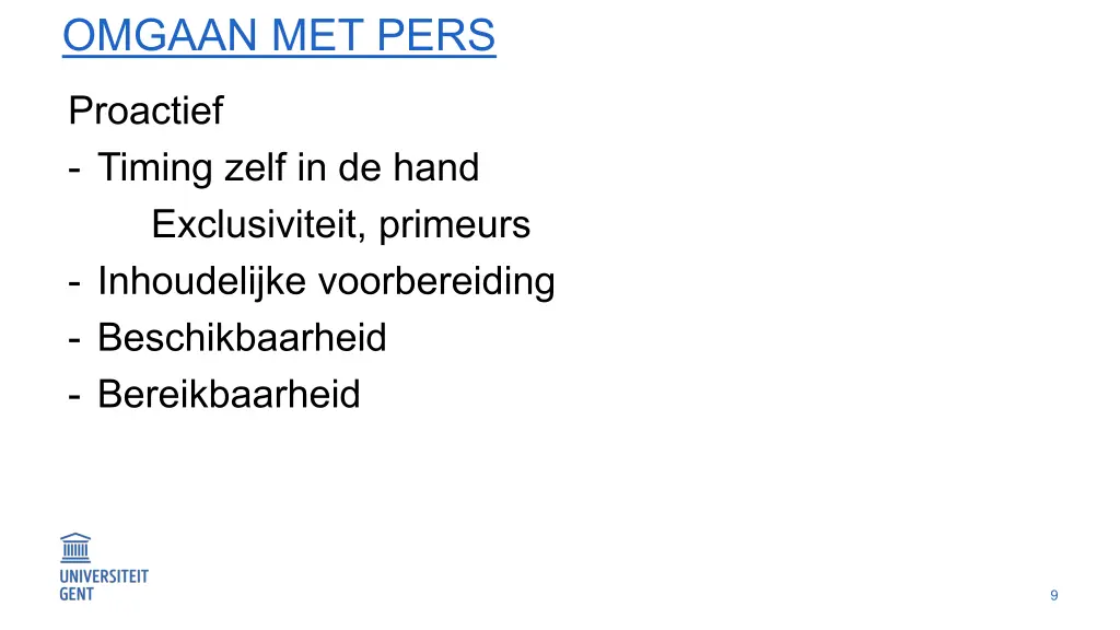 omgaan met pers 1