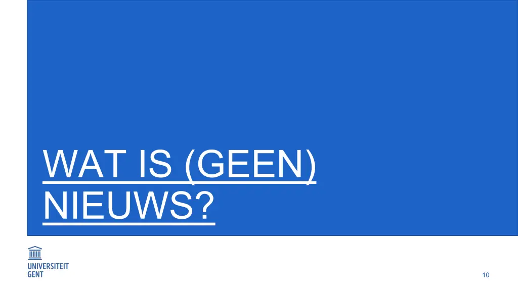 wat is geen nieuws