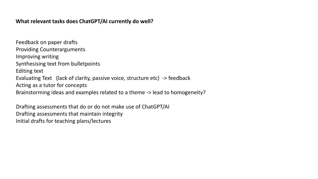 what relevant tasks does chatgpt ai currently
