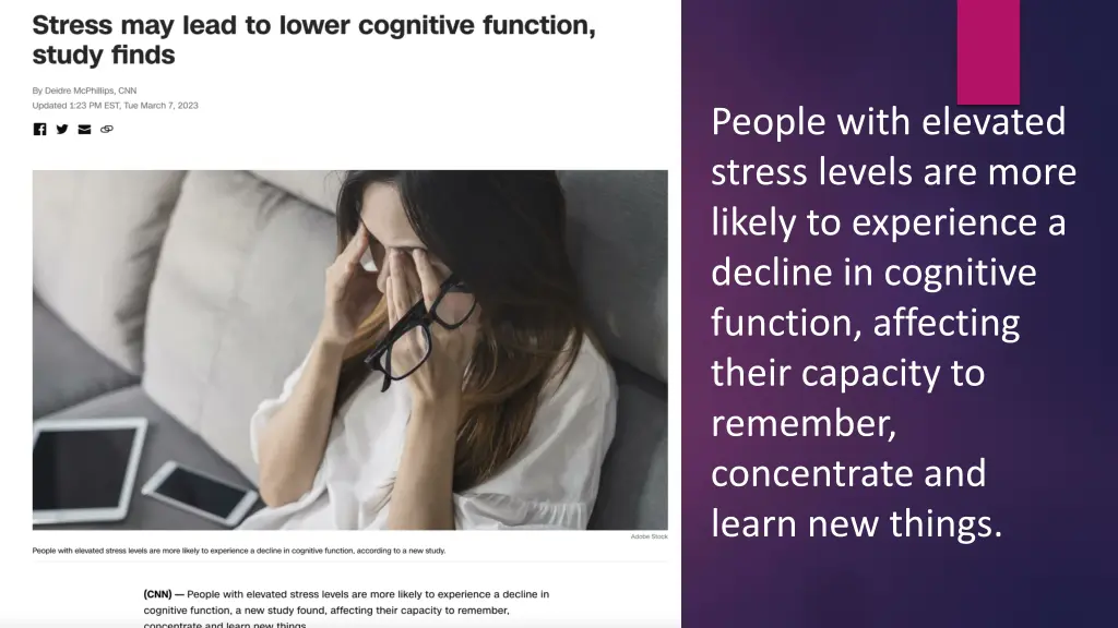 people with elevated stress levels are more