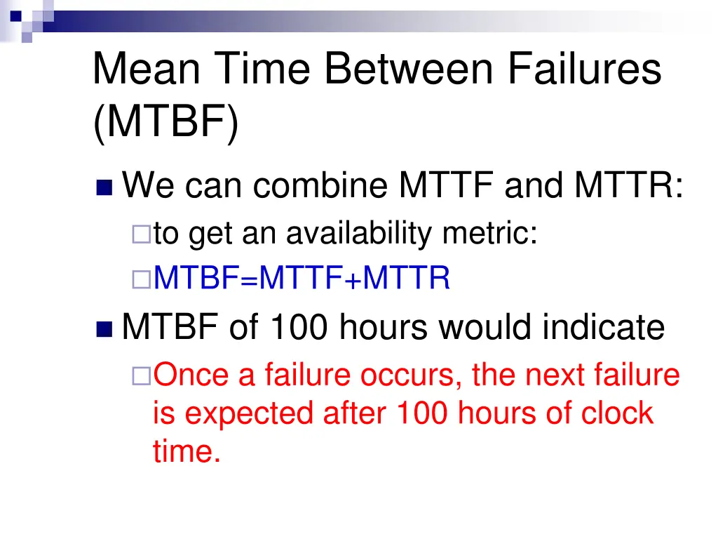 mean time between failures mtbf