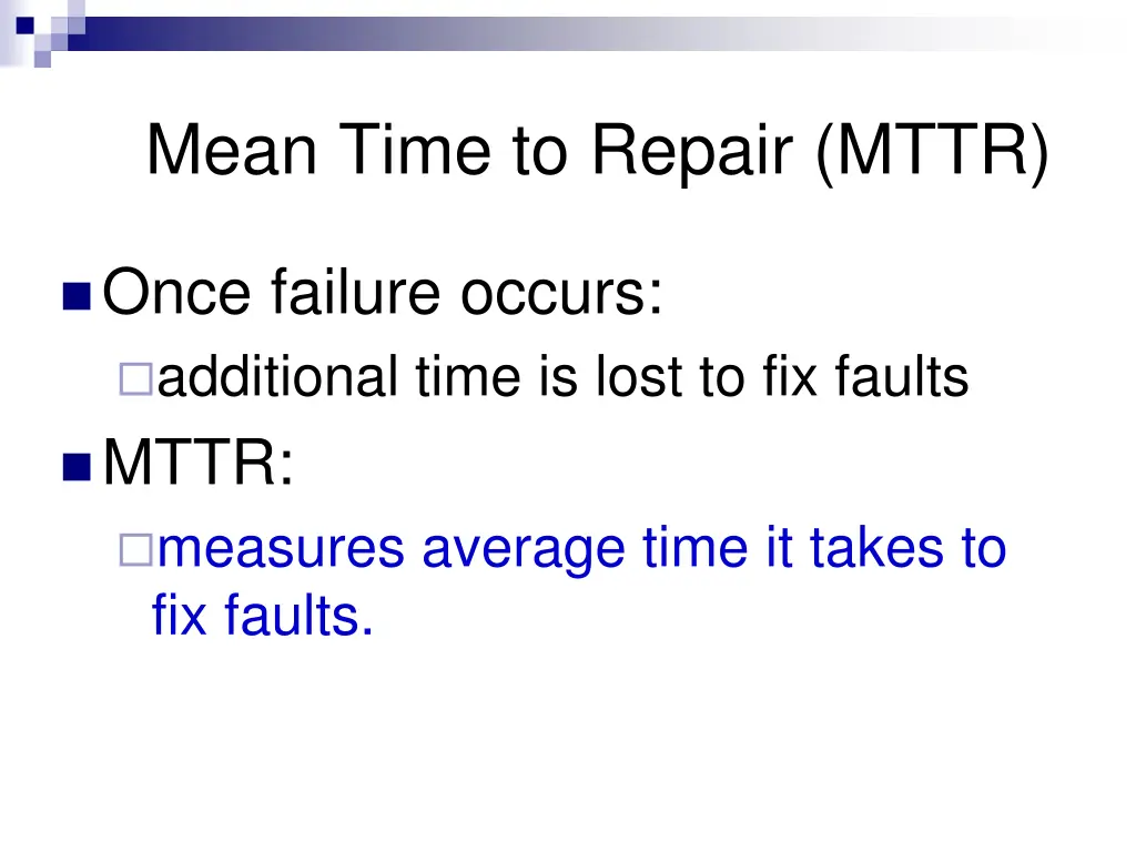 mean time to repair mttr