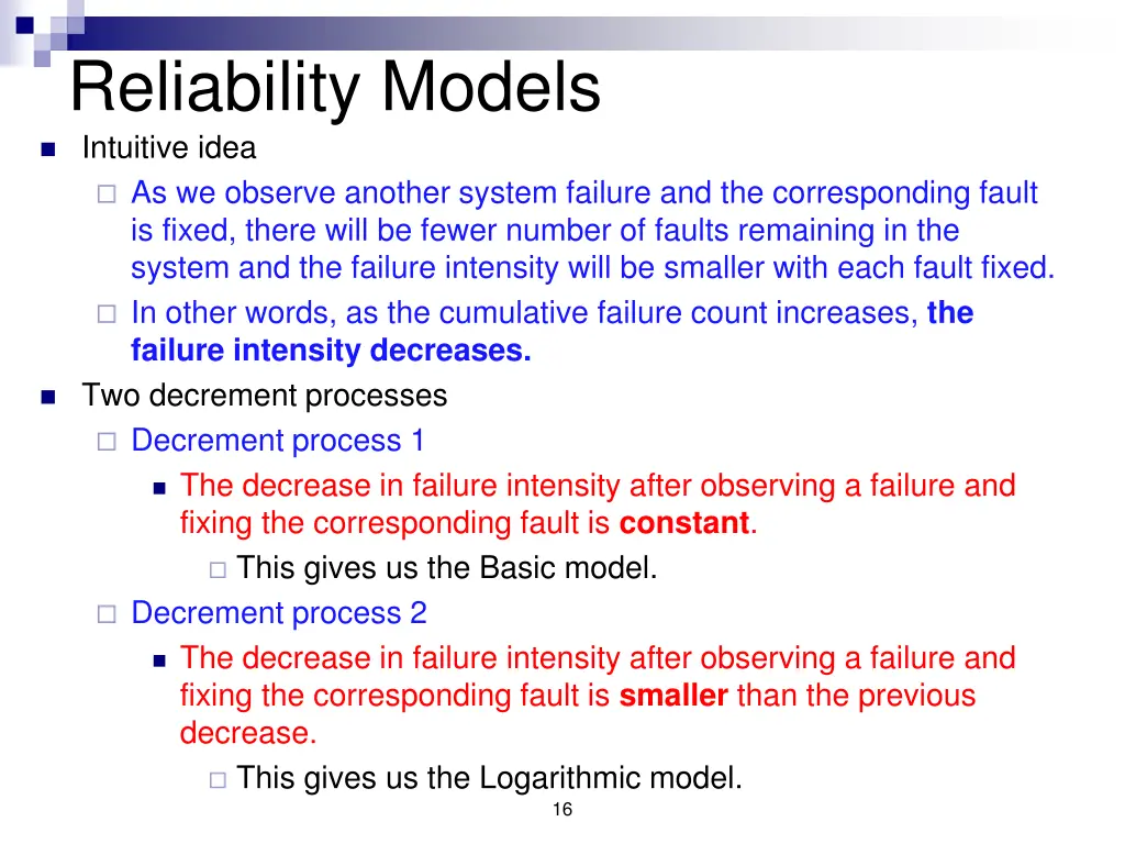 reliability models intuitive idea as we observe