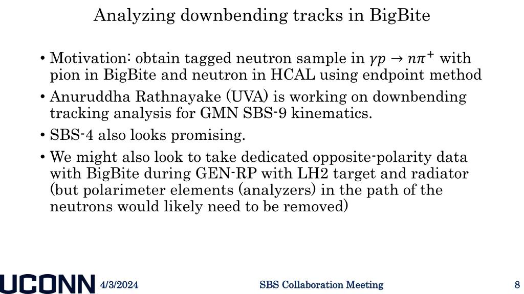 analyzing downbending tracks in bigbite