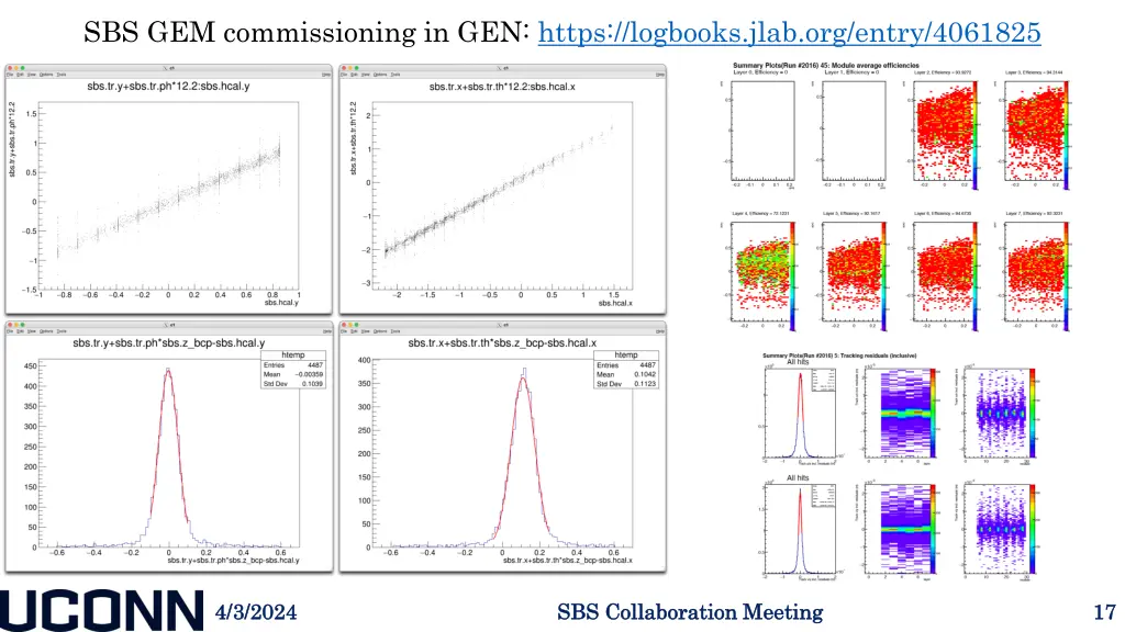 sbs gem commissioning in gen https logbooks jlab