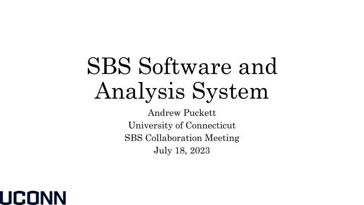 sbs software and analysis system andrew puckett