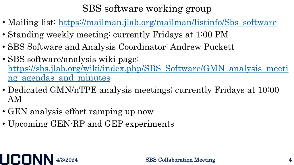 sbs software working group