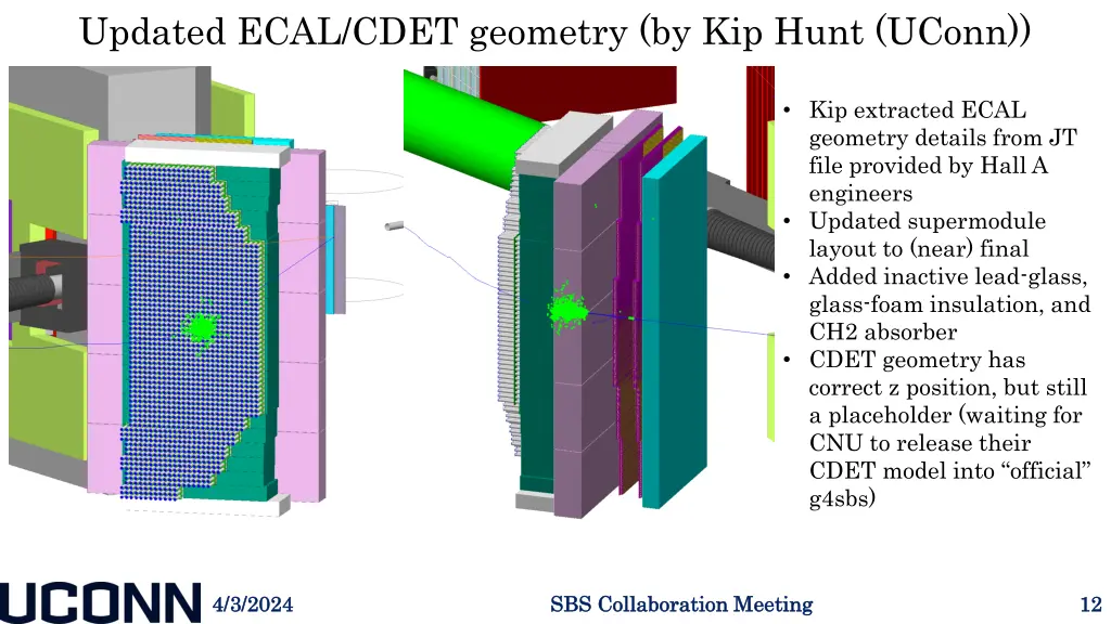 updated ecal cdet geometry by kip hunt uconn