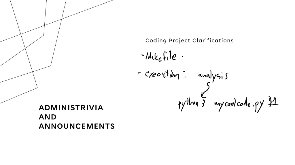 coding project clarifications