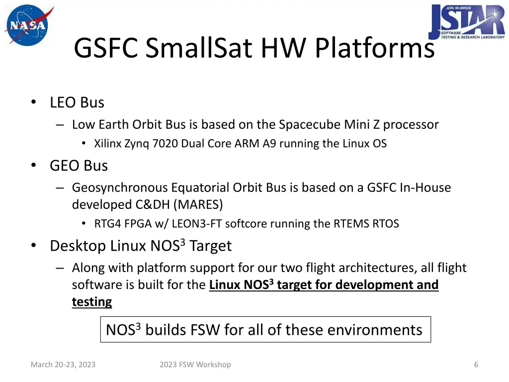 gsfc smallsat hw platforms