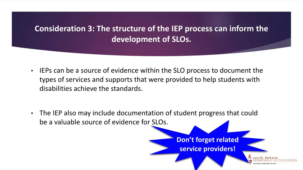 consideration 3 the structure of the iep process