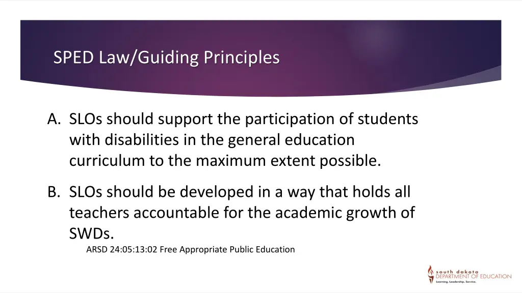 sped law guiding principles