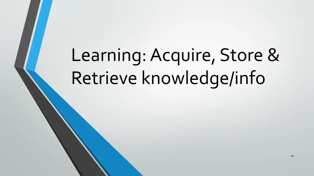 learning acquire store retrieve knowledge info 1