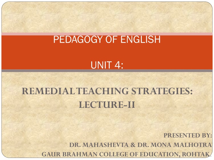 pedagogy of english