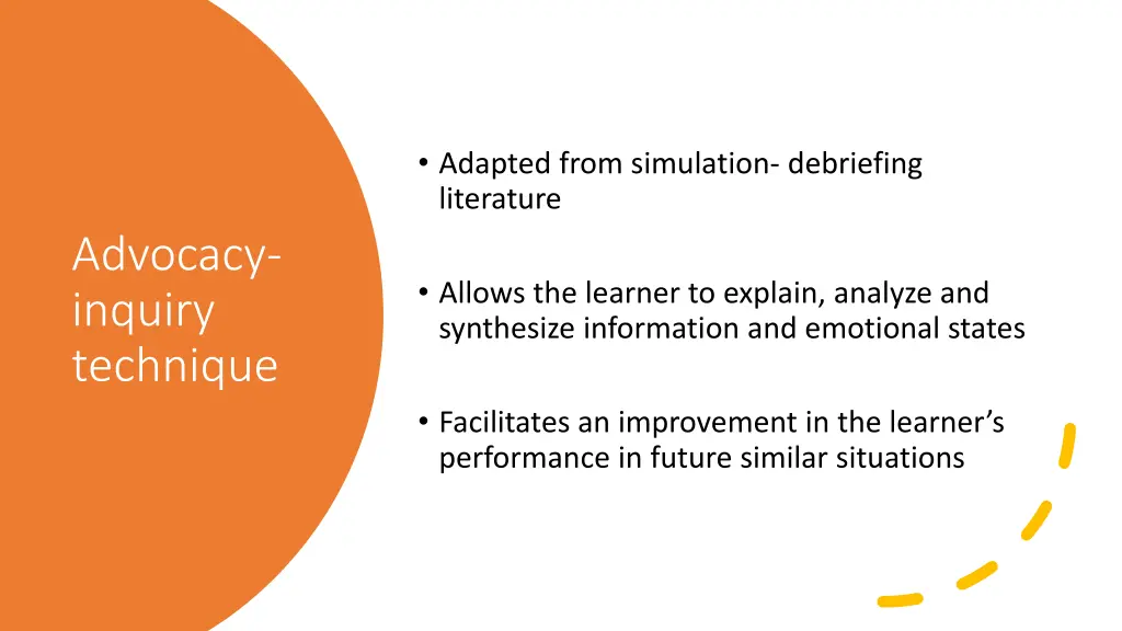 adapted from simulation debriefing literature