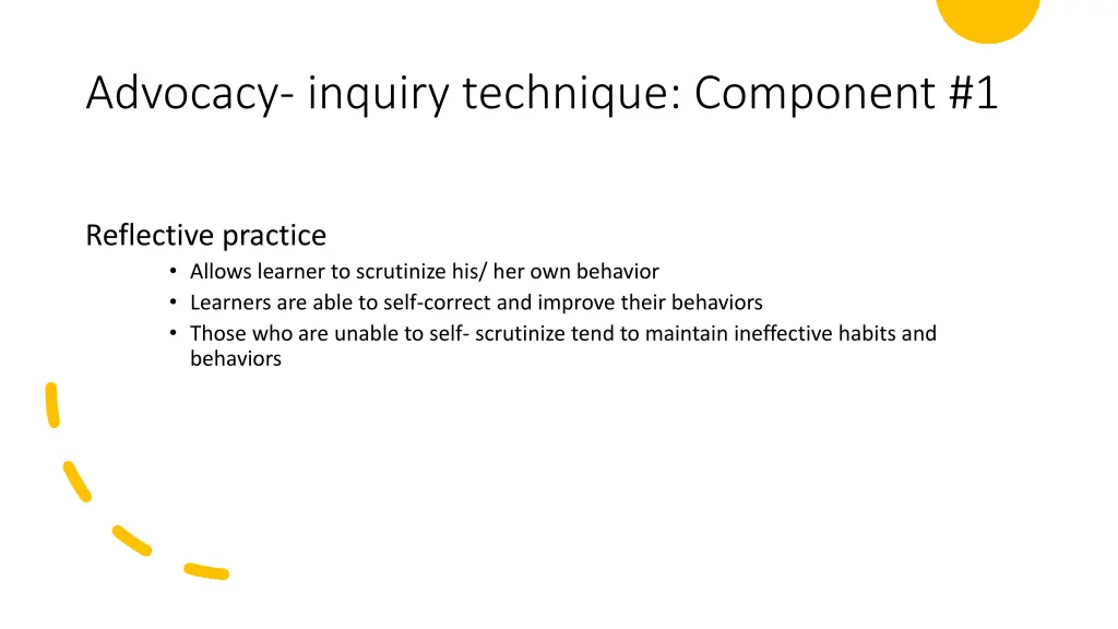 advocacy inquiry technique component 1