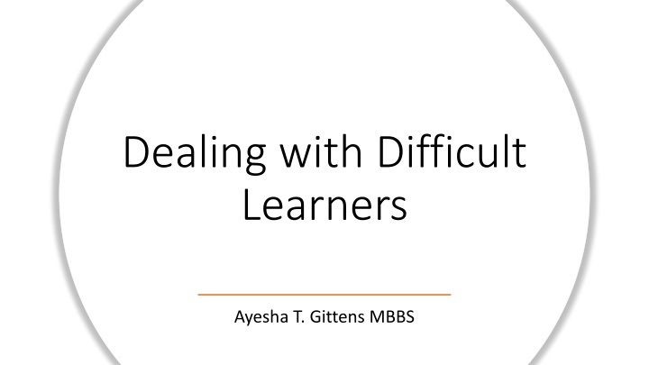 dealing with difficult learners