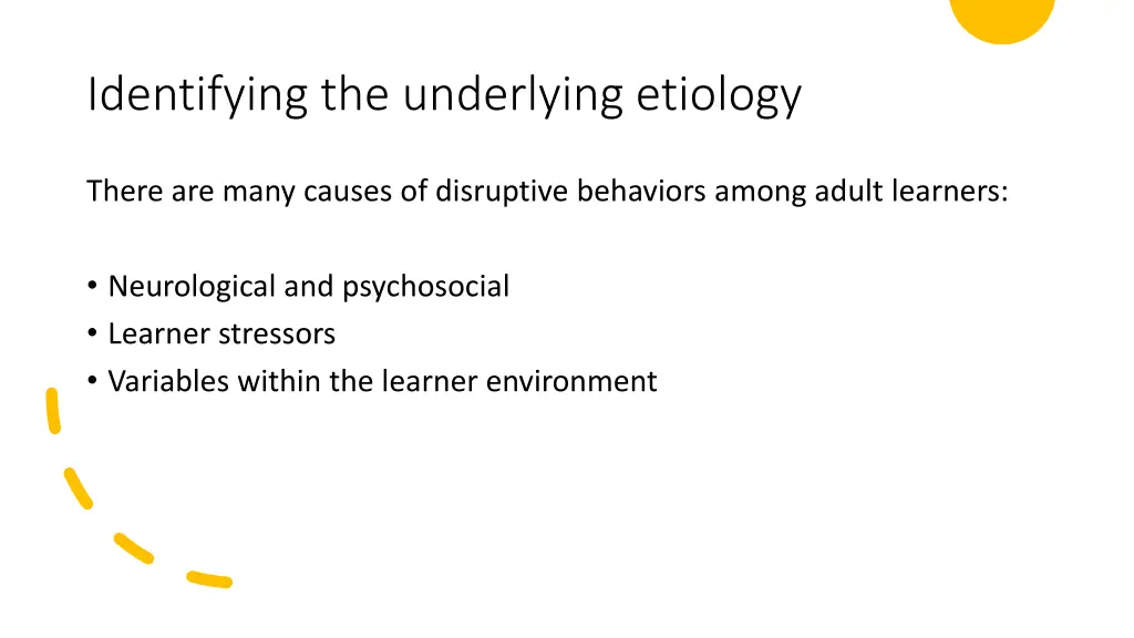 identifying the underlying etiology