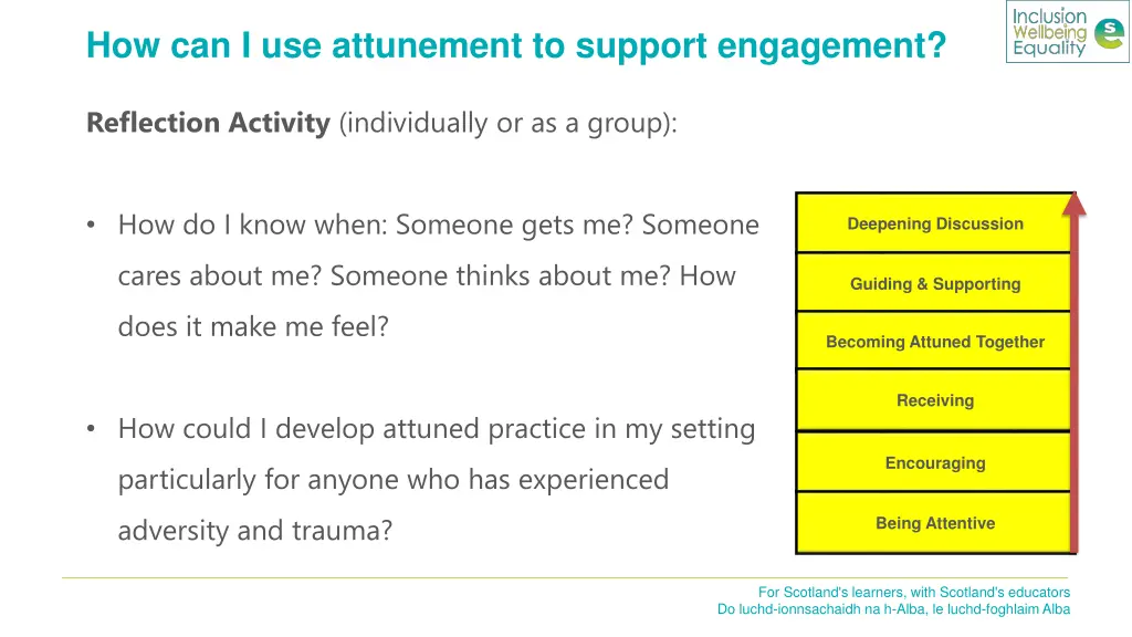 how can i use attunement to support engagement