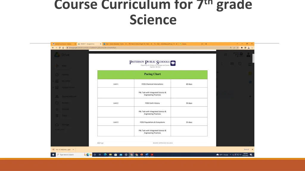 course curriculum for 7 th grade science