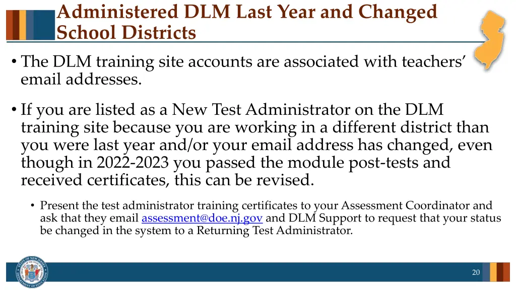 administered dlm last year and changed school