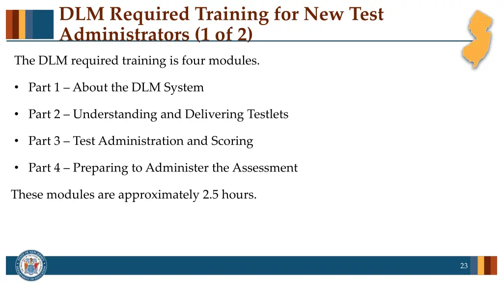 dlm required training for new test administrators