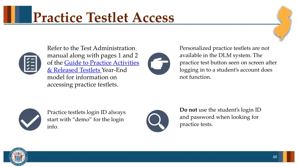 practice testlet access