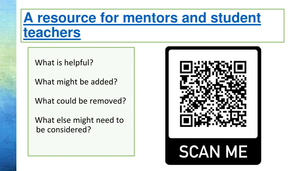 a resource for mentors and student teachers