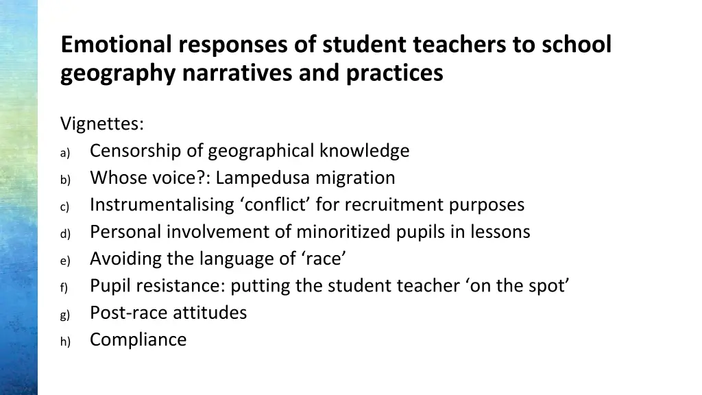 emotional responses of student teachers to school