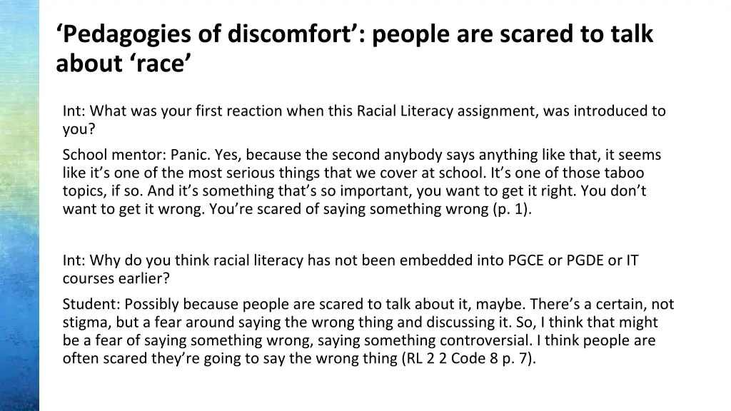 pedagogies of discomfort people are scared