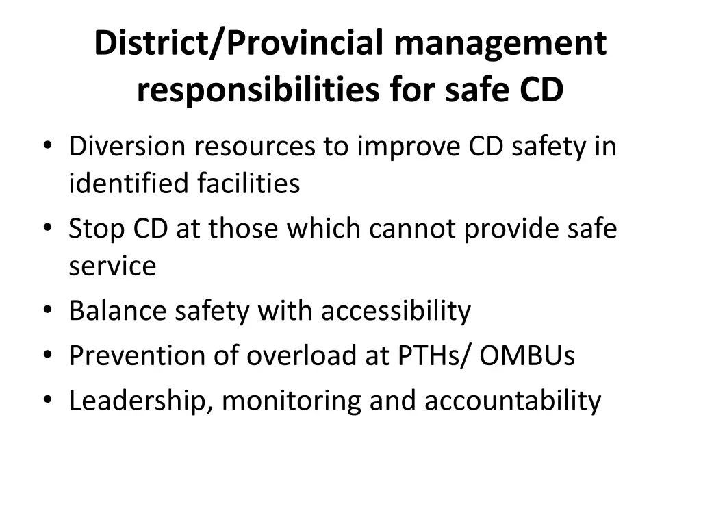 district provincial management responsibilities