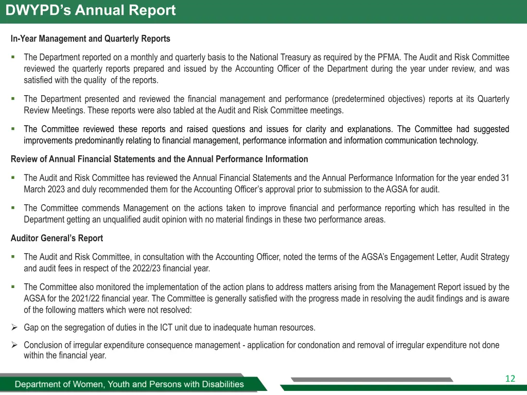 dwypd s annual report 8