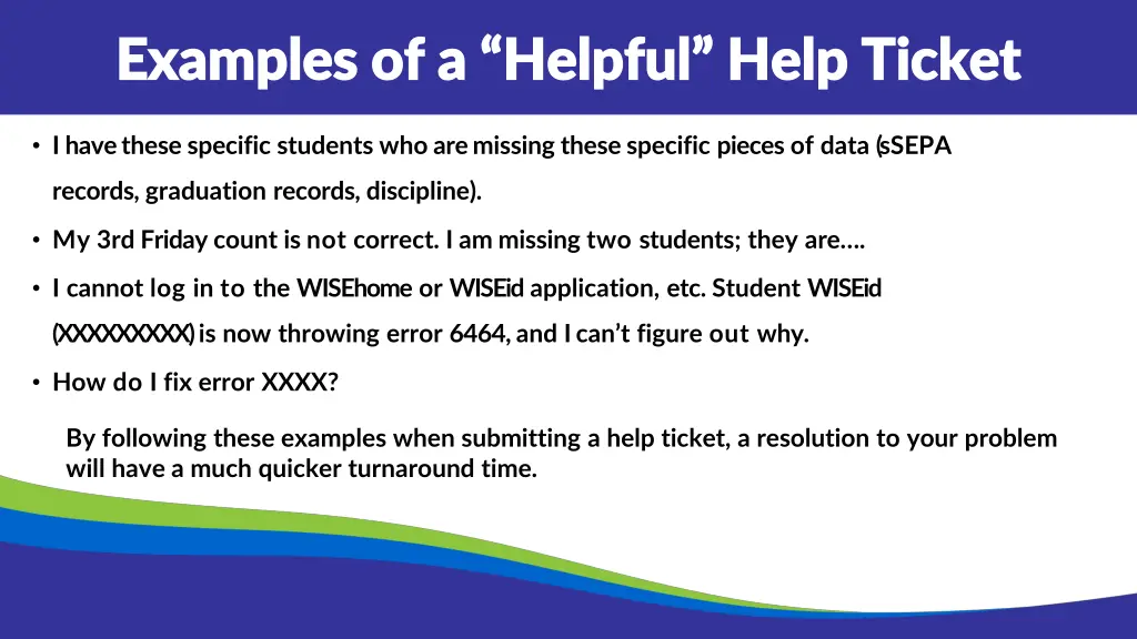 examples of a helpful help ticket examples