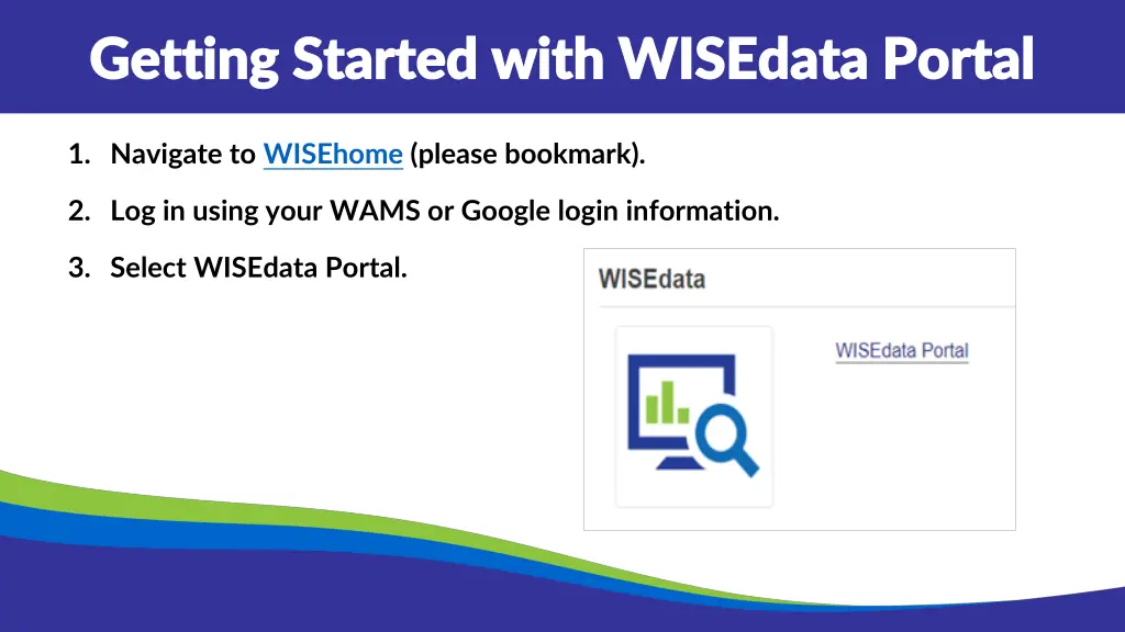 getting started with wisedata portal getting