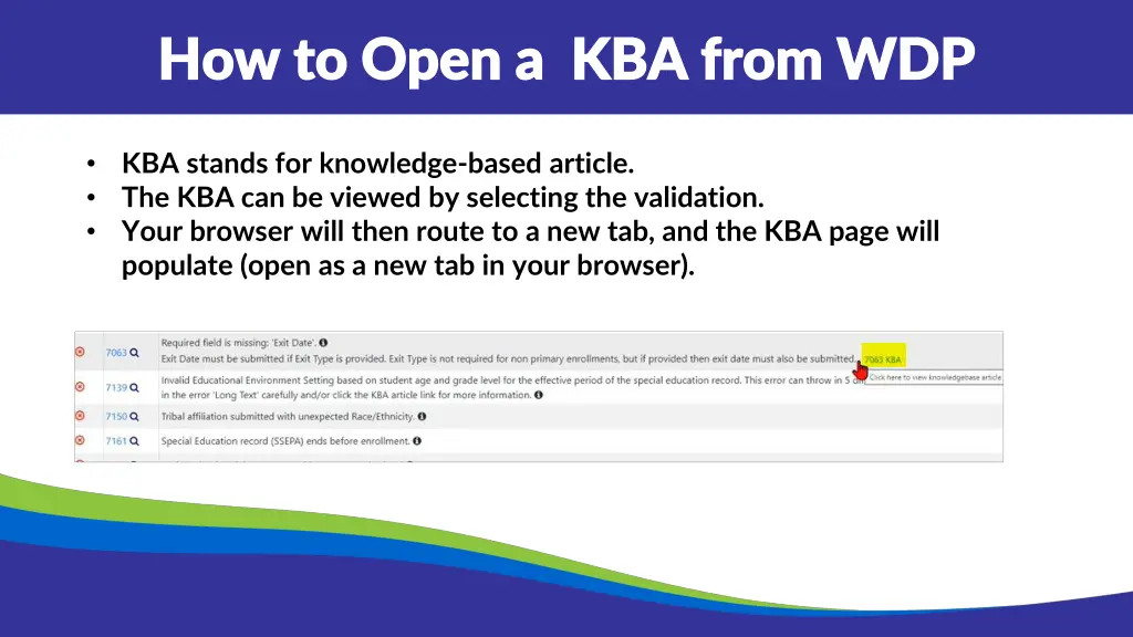 how to open a how to open a kba from wdp