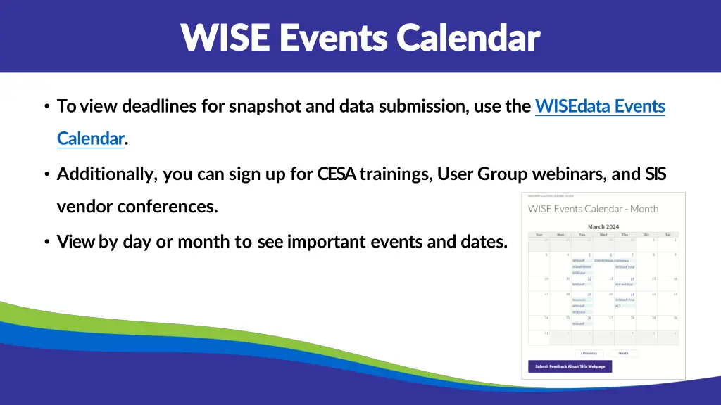 wise events calendar wise events calendar