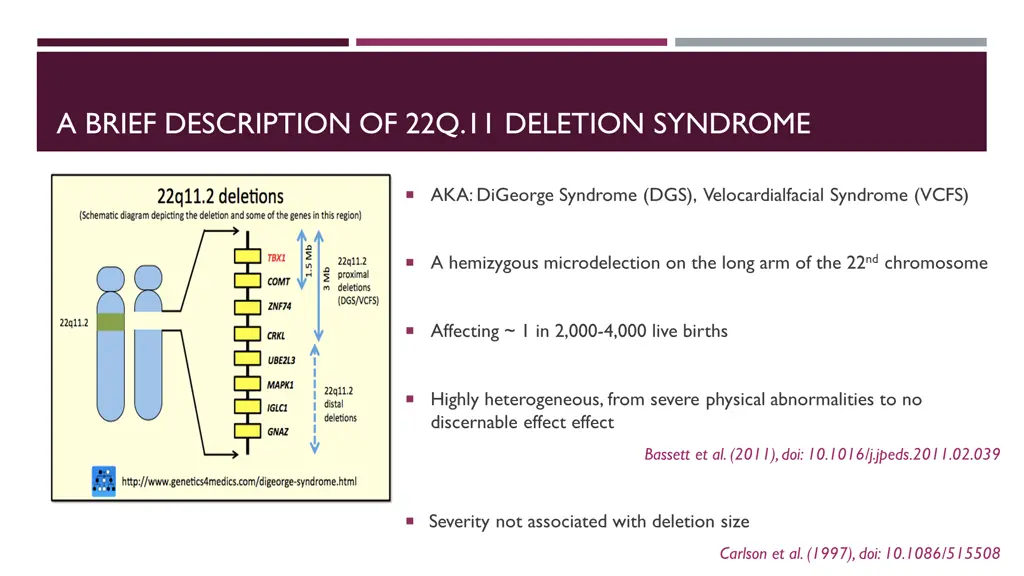 a brief description of 22q 11 deletion syndrome