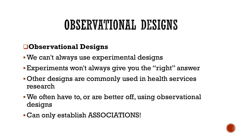 observational designs