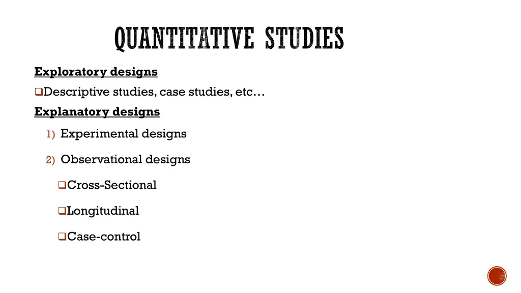 quantitative studies