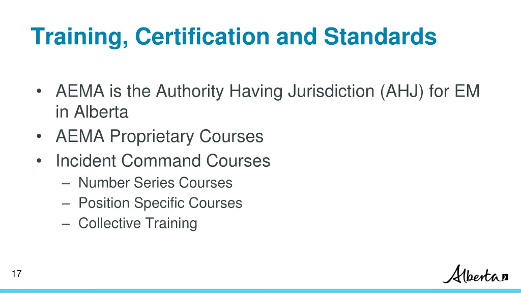 training certification and standards