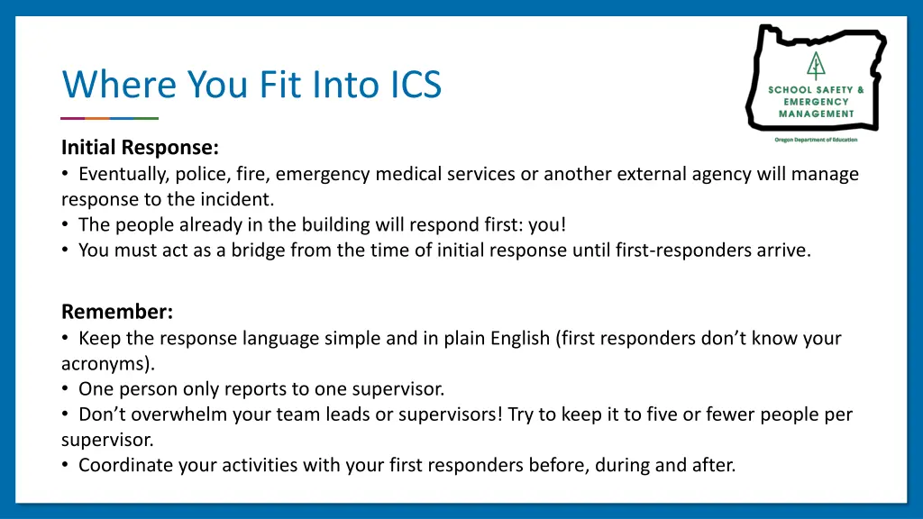 where you fit into ics