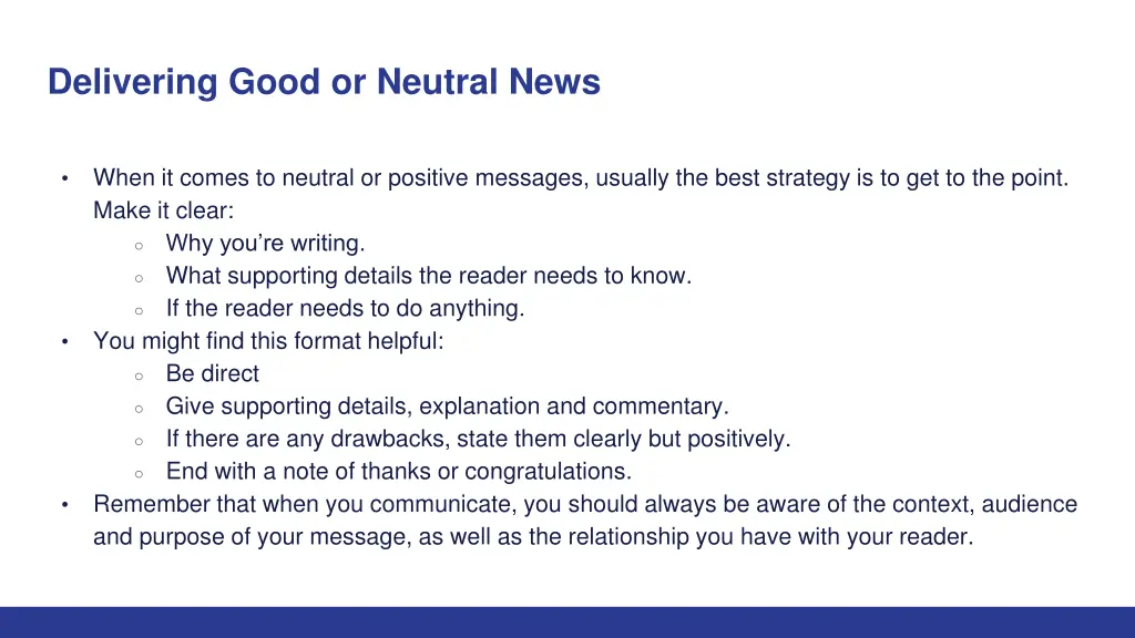 delivering good or neutral news