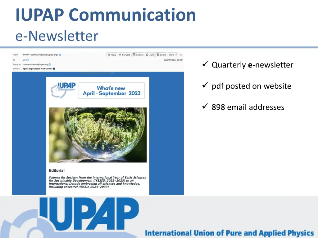 iupap communication e newsletter