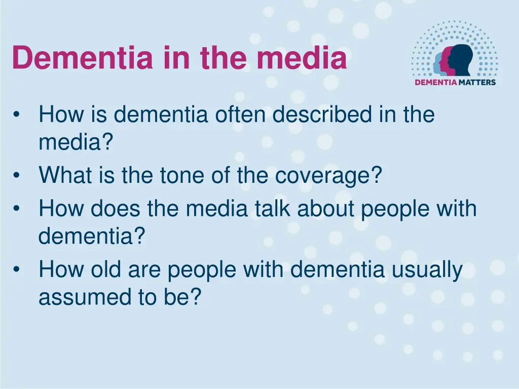 dementia in the media