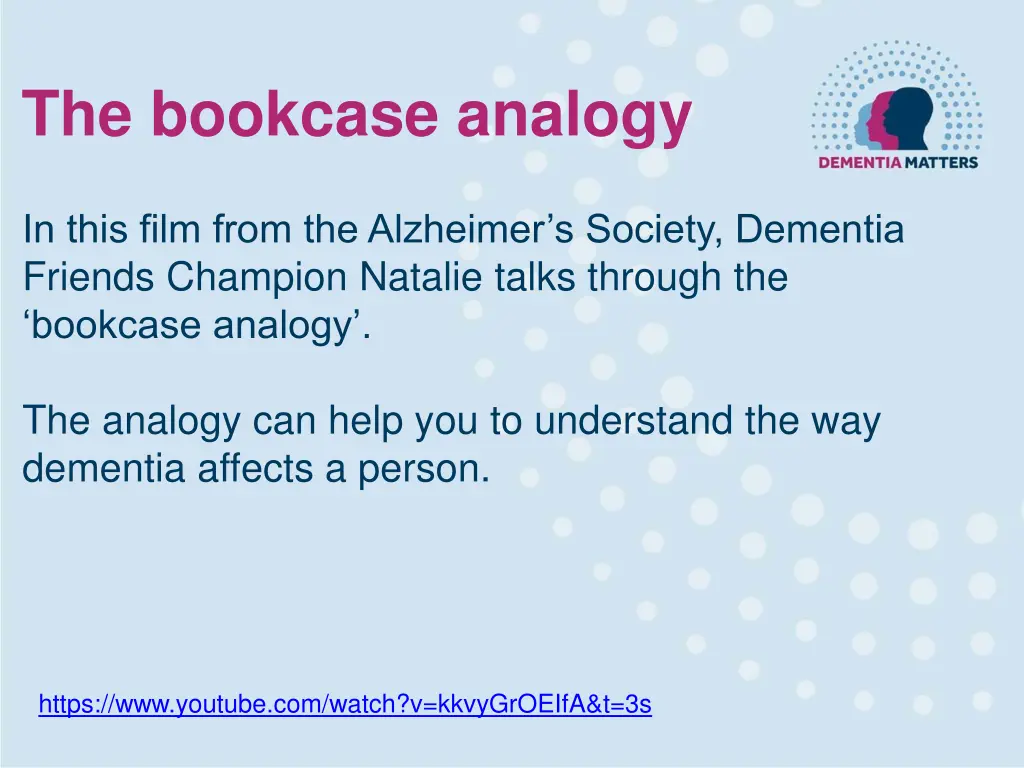 the bookcase analogy