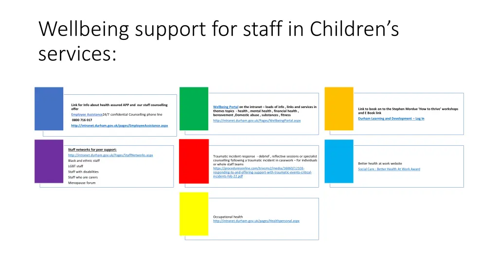 wellbeing support for staff in children s services