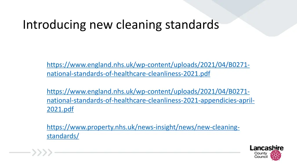 introducing new cleaning standards