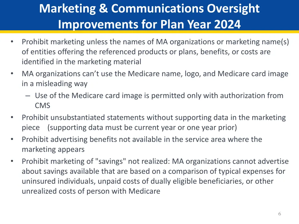 marketing communications oversight improvements 1